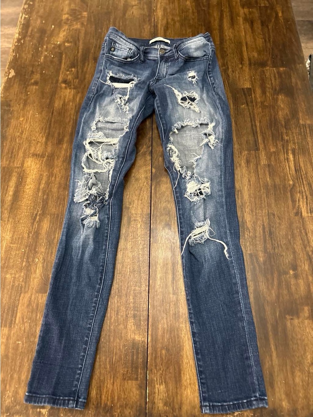 KanCan Dark Blue Distressed Skinny Jeans